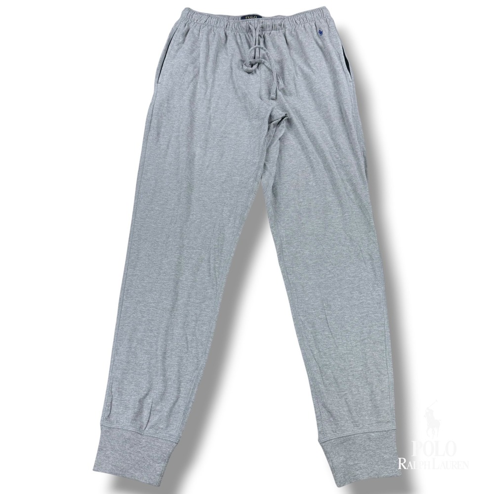 Polo Ralph Lauren Pajama Joggers Men's Size Medium M Gray Blue Pony